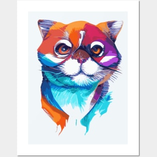 Colorful cat Posters and Art